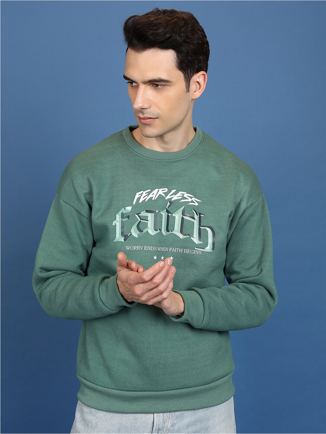 

HIGHLANDER Typography Printed Sweatshirt, Green