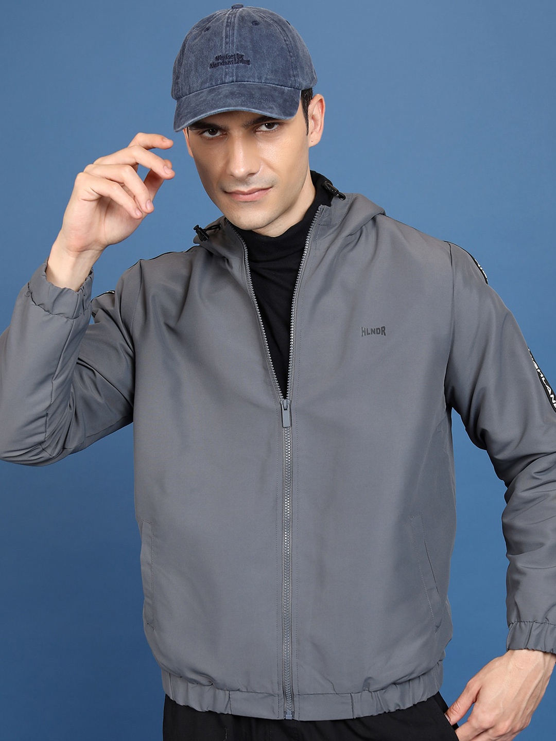 

HIGHLANDER Hooded Bomber Jacket, Grey