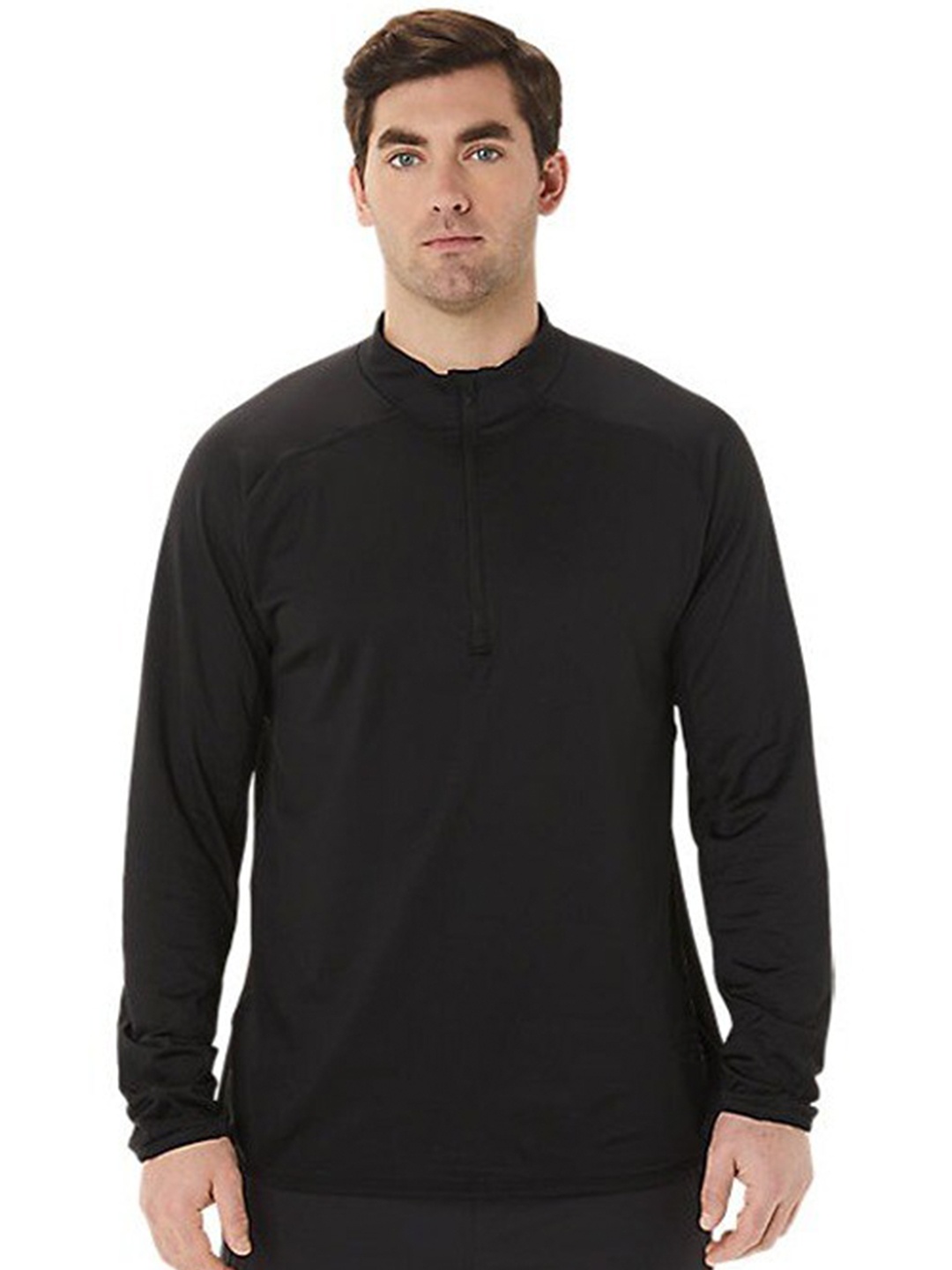 

ASICS Actibreeze Jacquard 1/2 Zip High Neck Raglan Sleeves T-shirt, Black