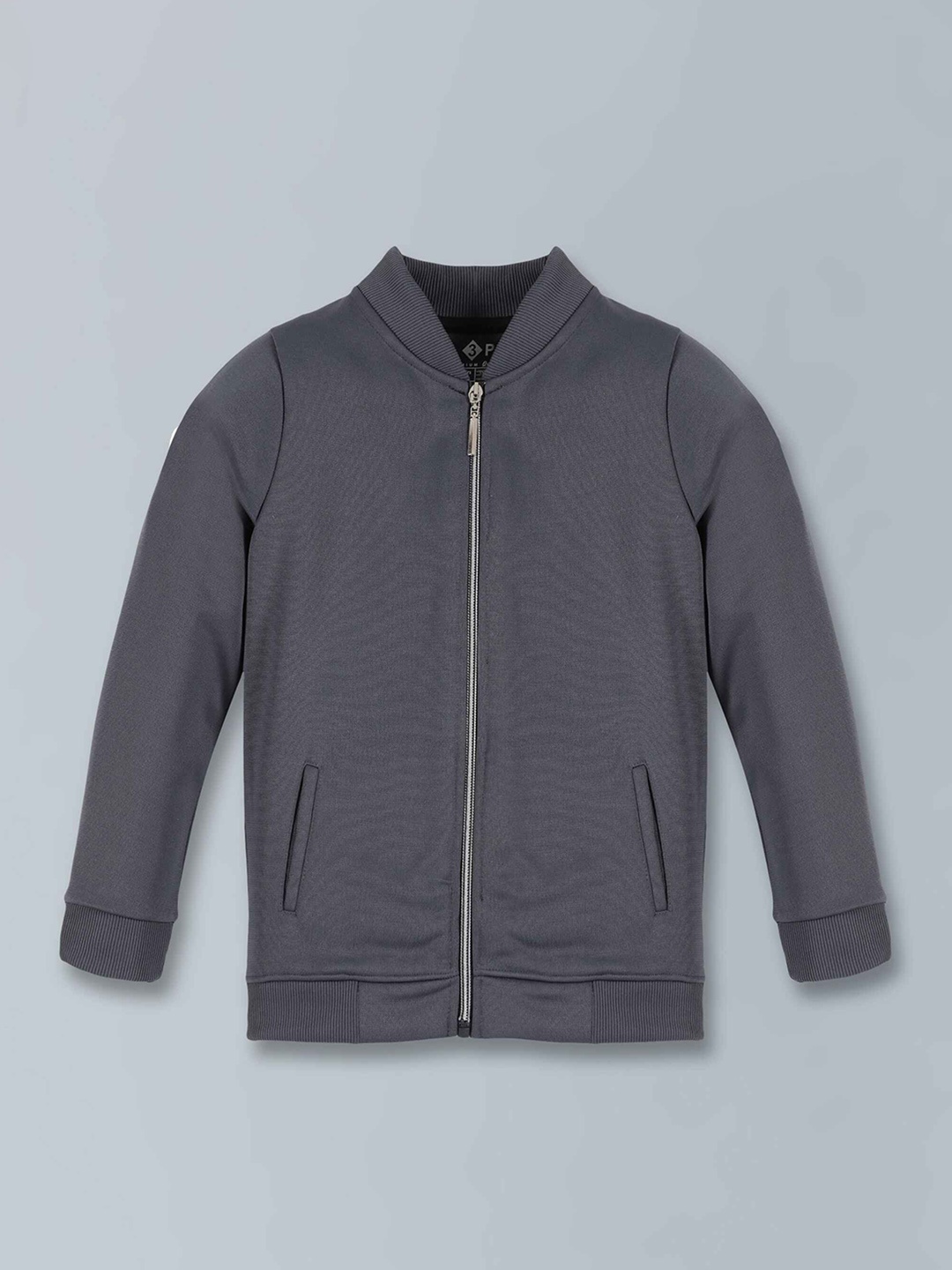 

3PIN Boys Mock Collar Fleece Lightweight Bomber Jacket, Charcoal