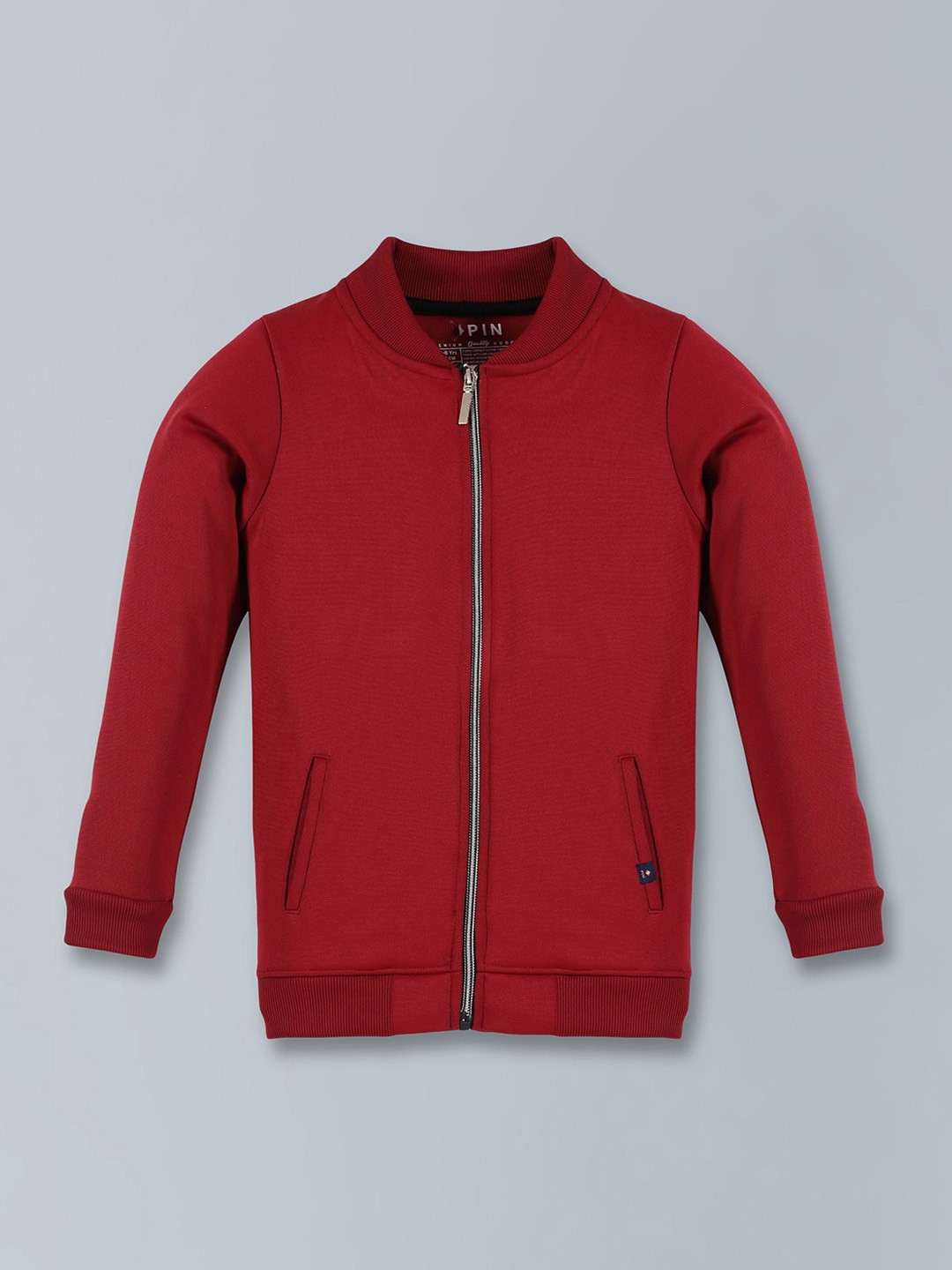 

3PIN Boys Mock Collar Fleece Lightweight Bomber Jacket, Burgundy