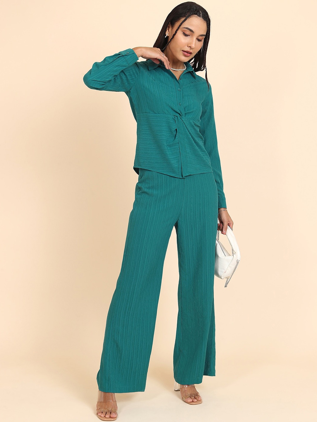 

Tokyo Talkies Pleated Shirt & Trousers, Teal