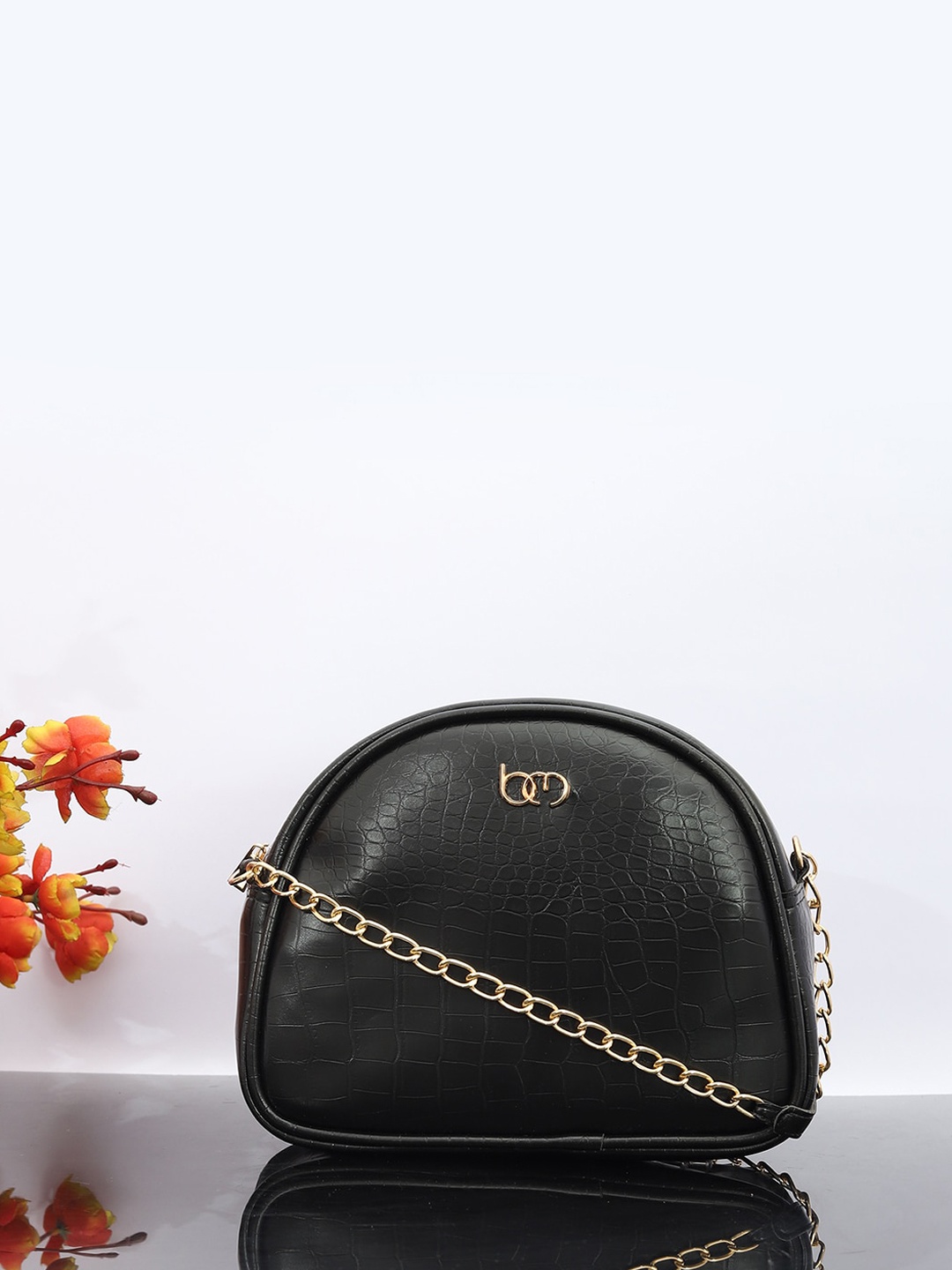 

Bagsy Malone PU Textured Sling Bag With Zip Detail, Black