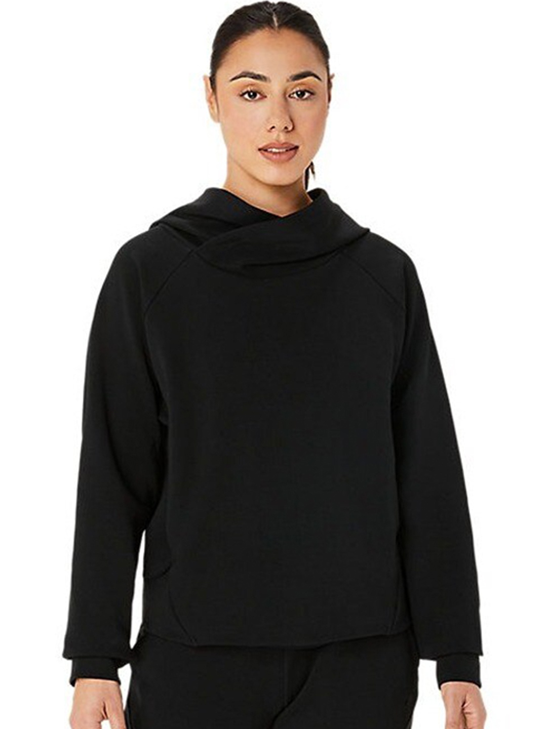 

ASICS Hooded Neck Mobility Knit Pullover Sweatshirt, Black