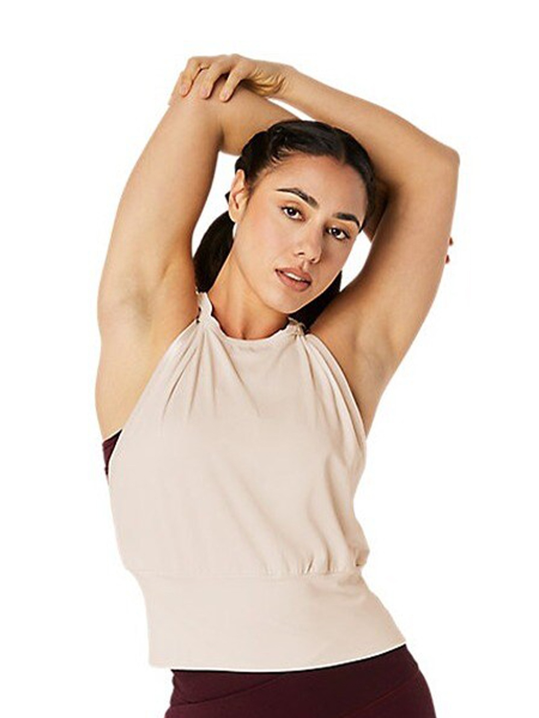 

ASICS Nagino Flex Sleeveless Round Neck T-Shirt, Beige