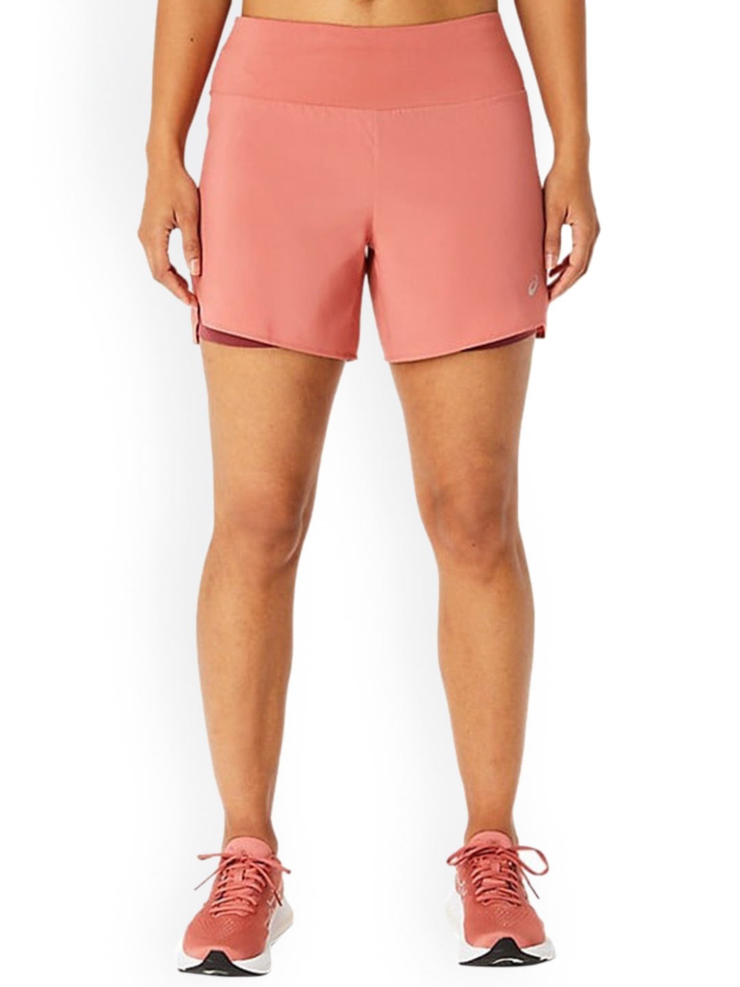 

ASICS Road 2-N-1 5.5In Women Mid-Rise Sports Shorts, Red