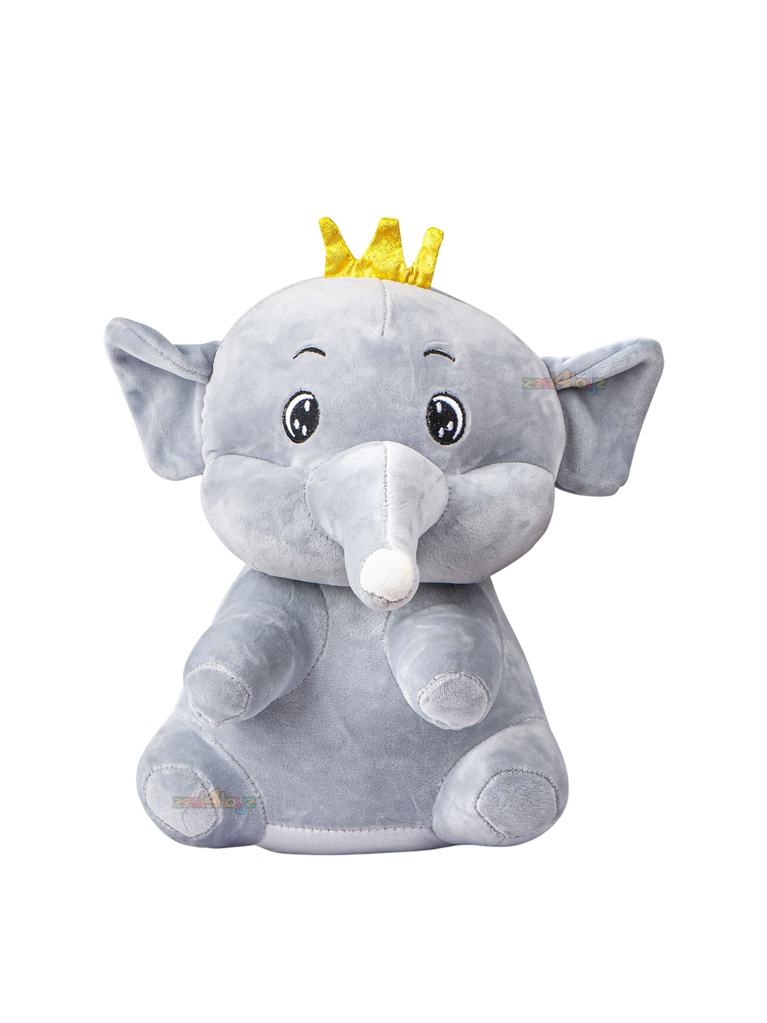 

zest 4 toyz Kids Grey Super Soft Elephant Crown Stuffed Animal Plush Toy