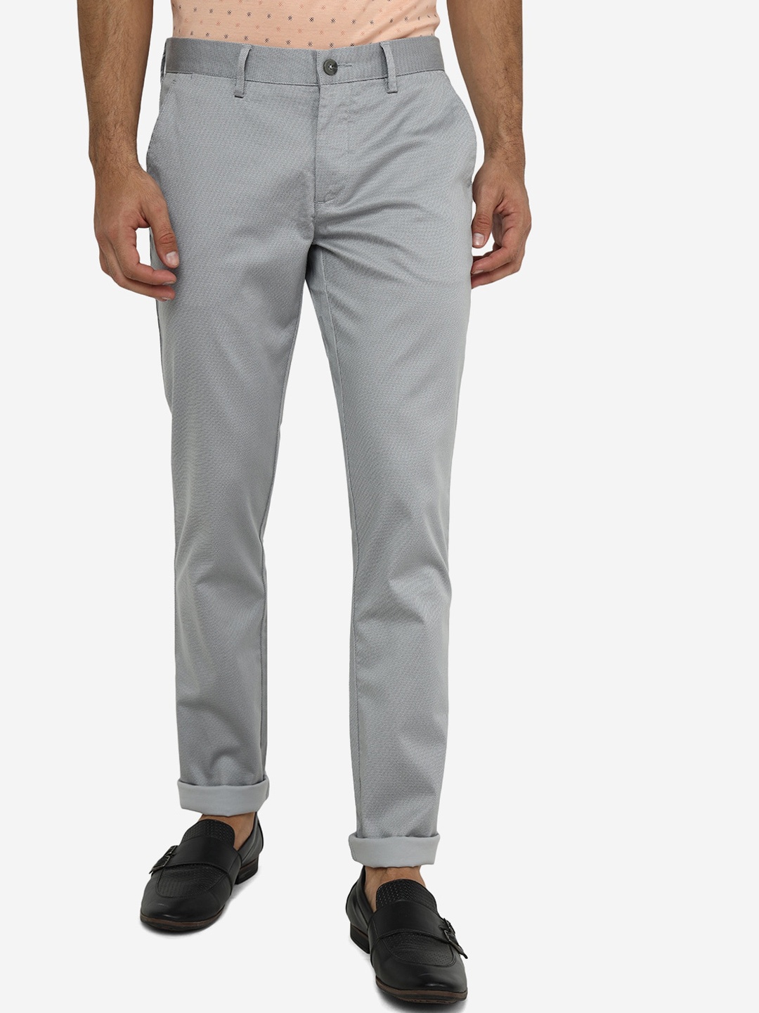

Greenfibre Men Slim Fit Cotton Trousers, Blue