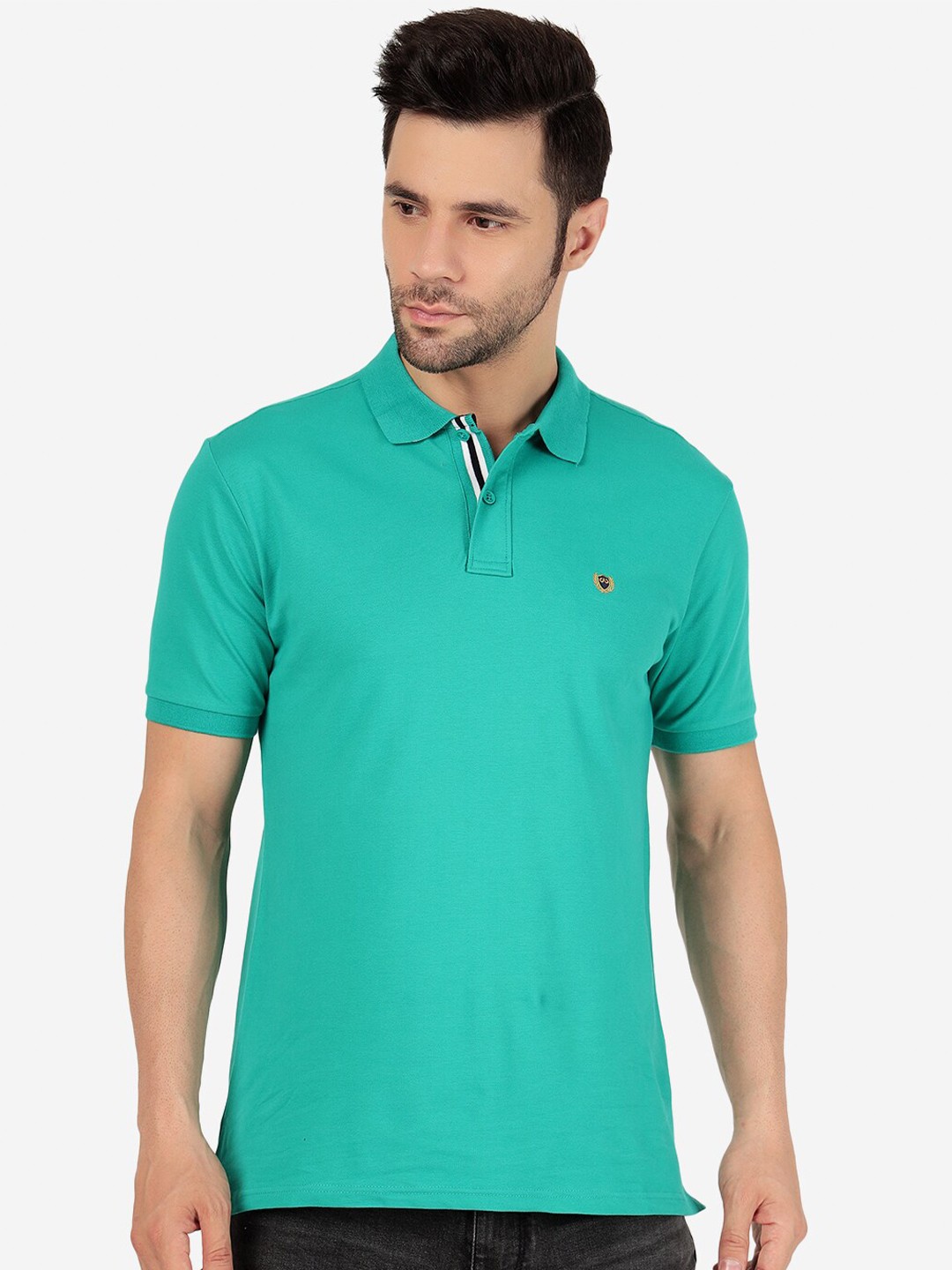 

JADE BLUE Polo Collar Slim Fit T-shirt, Green