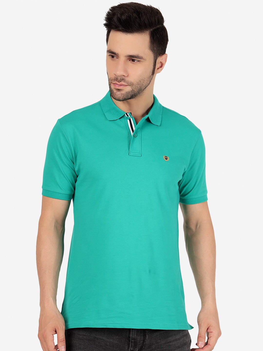 

JADE BLUE Polo Collar Slim Fit T-shirt, Green