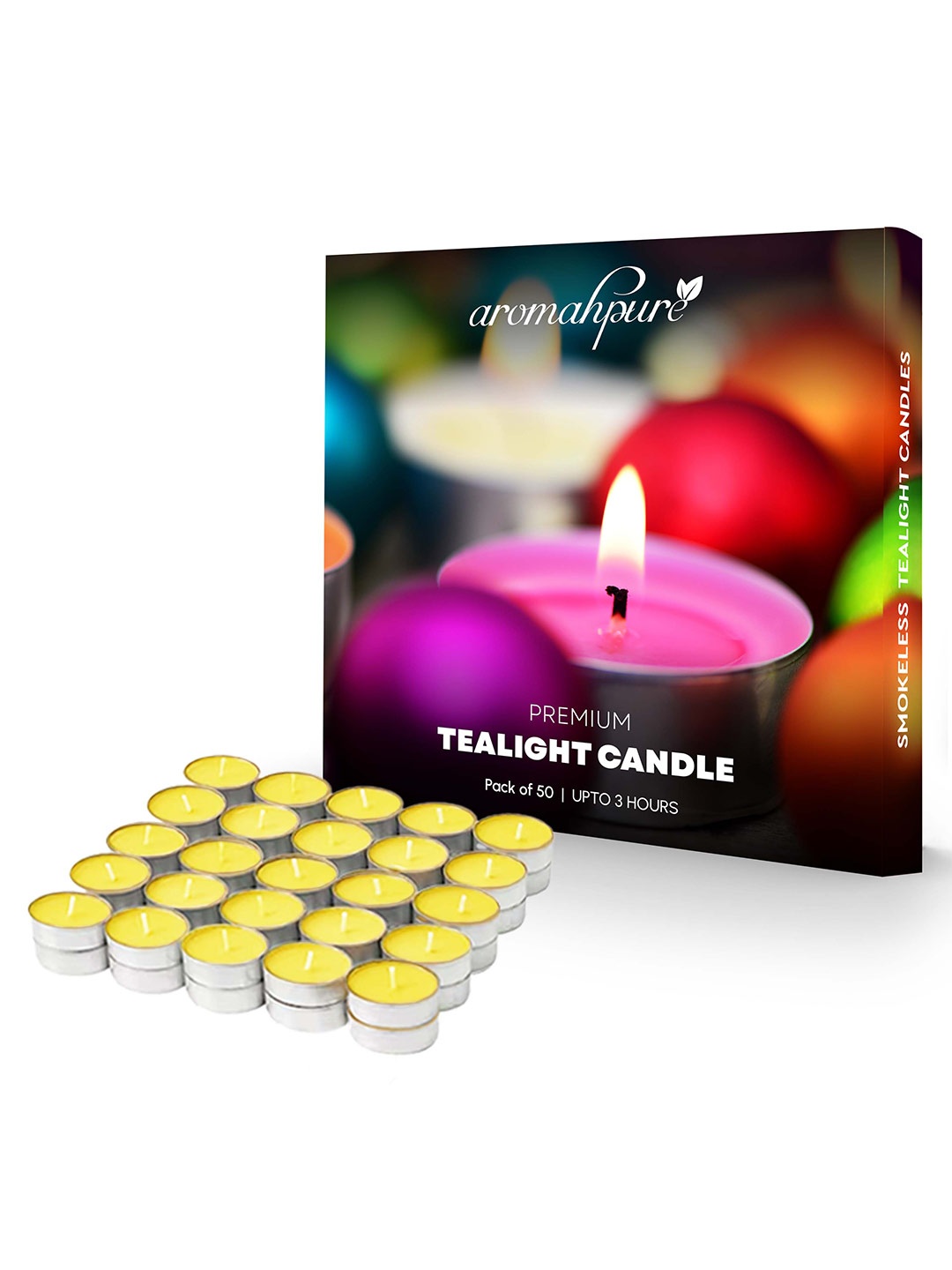 

Aromahpure Yellow 50 Pieces Scented Tea Light Candles