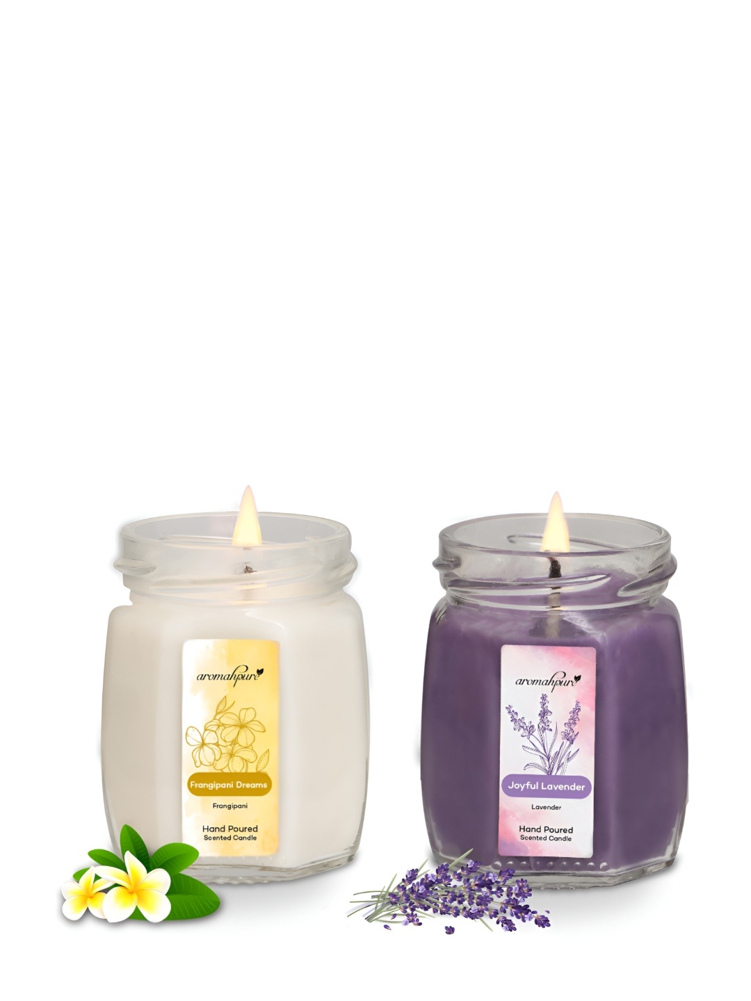 

Aromahpure White & Lavender Frangipani Dreams & Joyful Lavender Candles