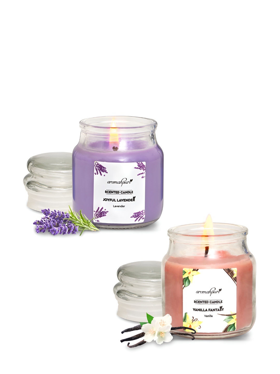 

Aromahpure Lavender & White 2Pieces Joyful Lavender & Vanilla Fantasy Candles