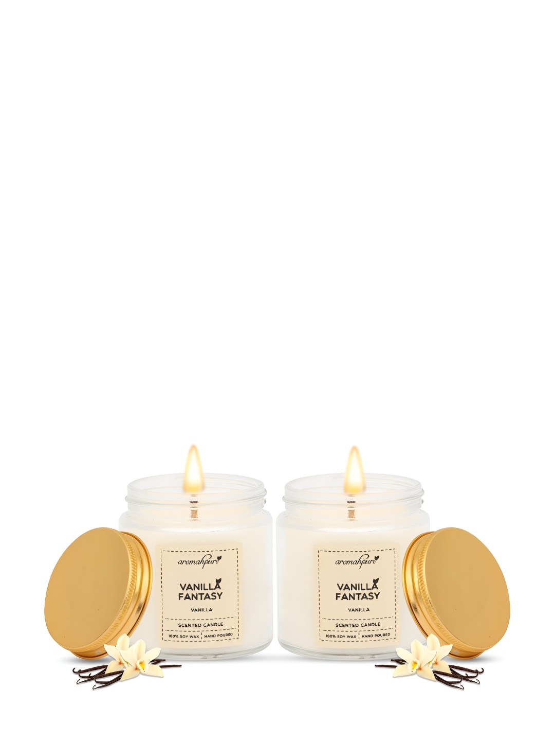 

Aromahpure White 2Pieces Vanilla Fantasy Candles
