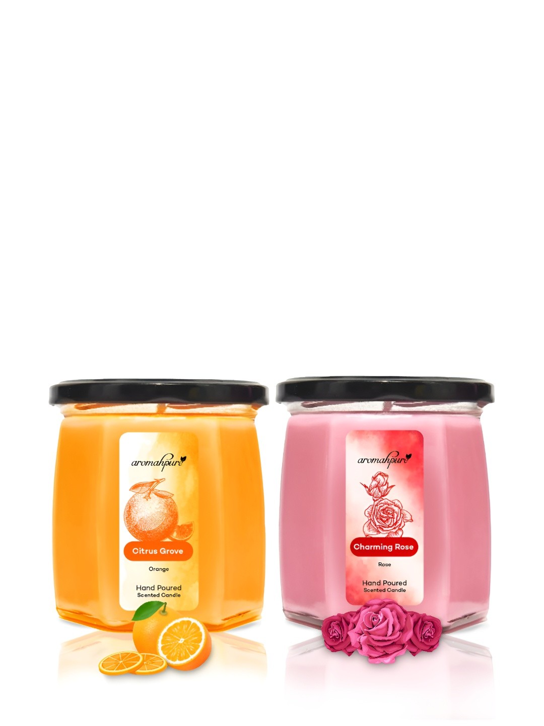 

Aromahpure Orange & Rose 2Pieces Jar Candles