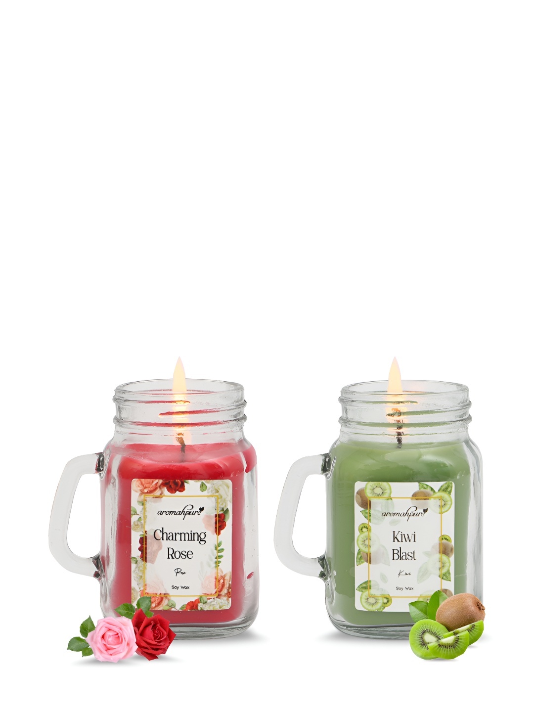 

Aromahpure Rose & Green 2Pieces Jar Candles