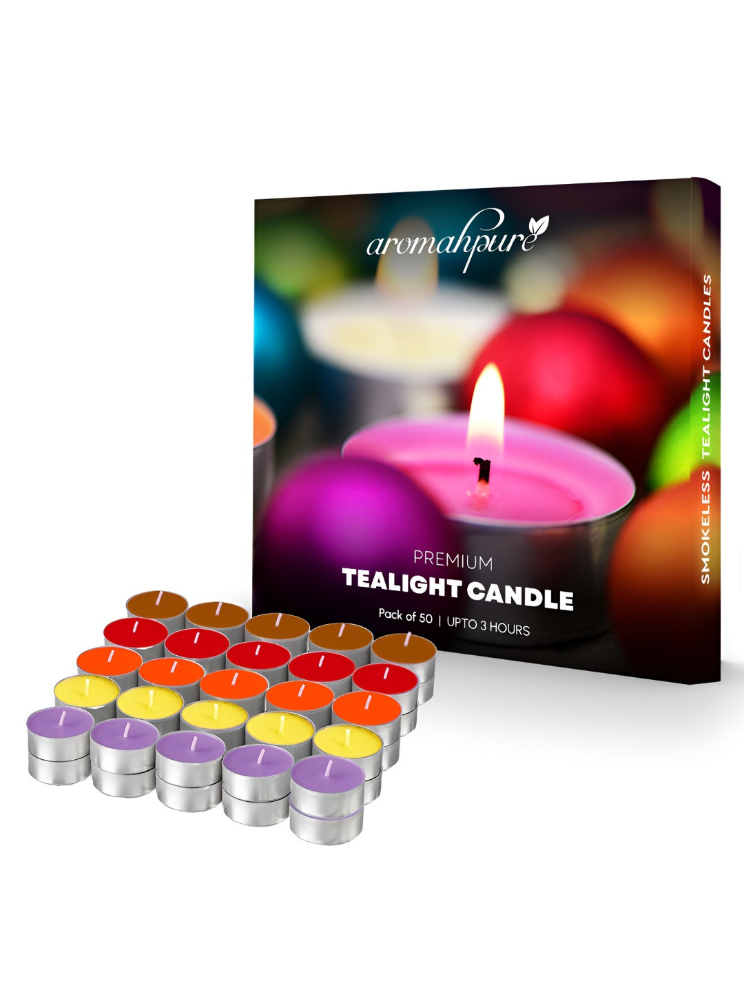 

Aromahpure Yellow & Red 50Pieces Tea Light Candles