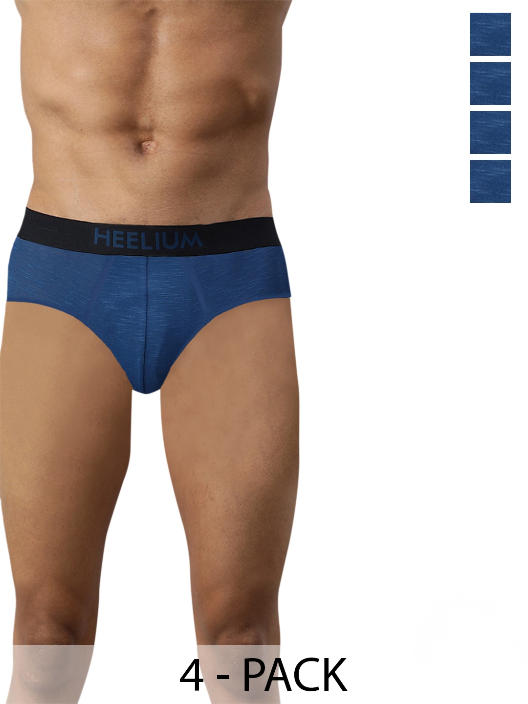 

Heelium Men Pack of 5 Bamboo Super Soft & Odour Free Comfort Fit Brief, Blue