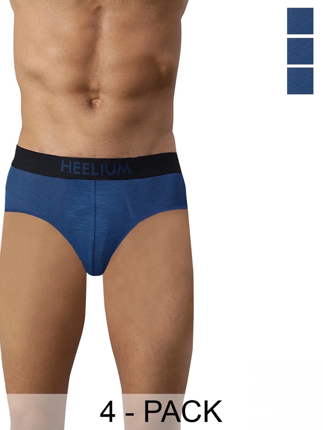 

Heelium Men Pack of 4 Bamboo Super Soft & Odour Free Comfort Fit Brief, Blue
