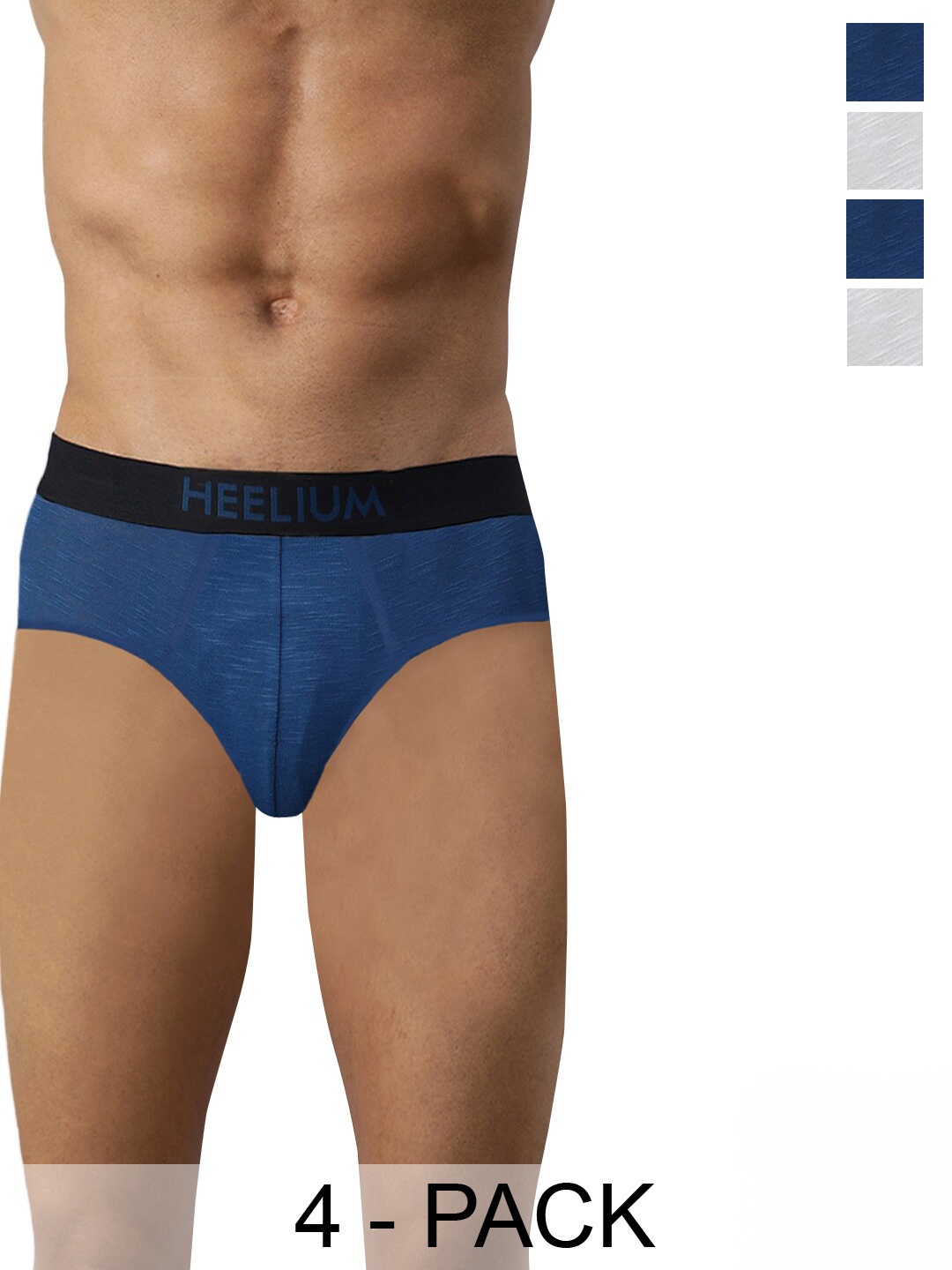 

Heelium Men Pack of 4 Bamboo Super Soft & Odour Free Comfort Fit Brief, White