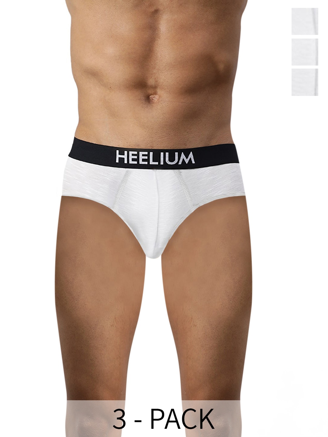 

Heelium Men Pack of 3 Bamboo Super Soft & Odour Free Comfort Fit Brief, White