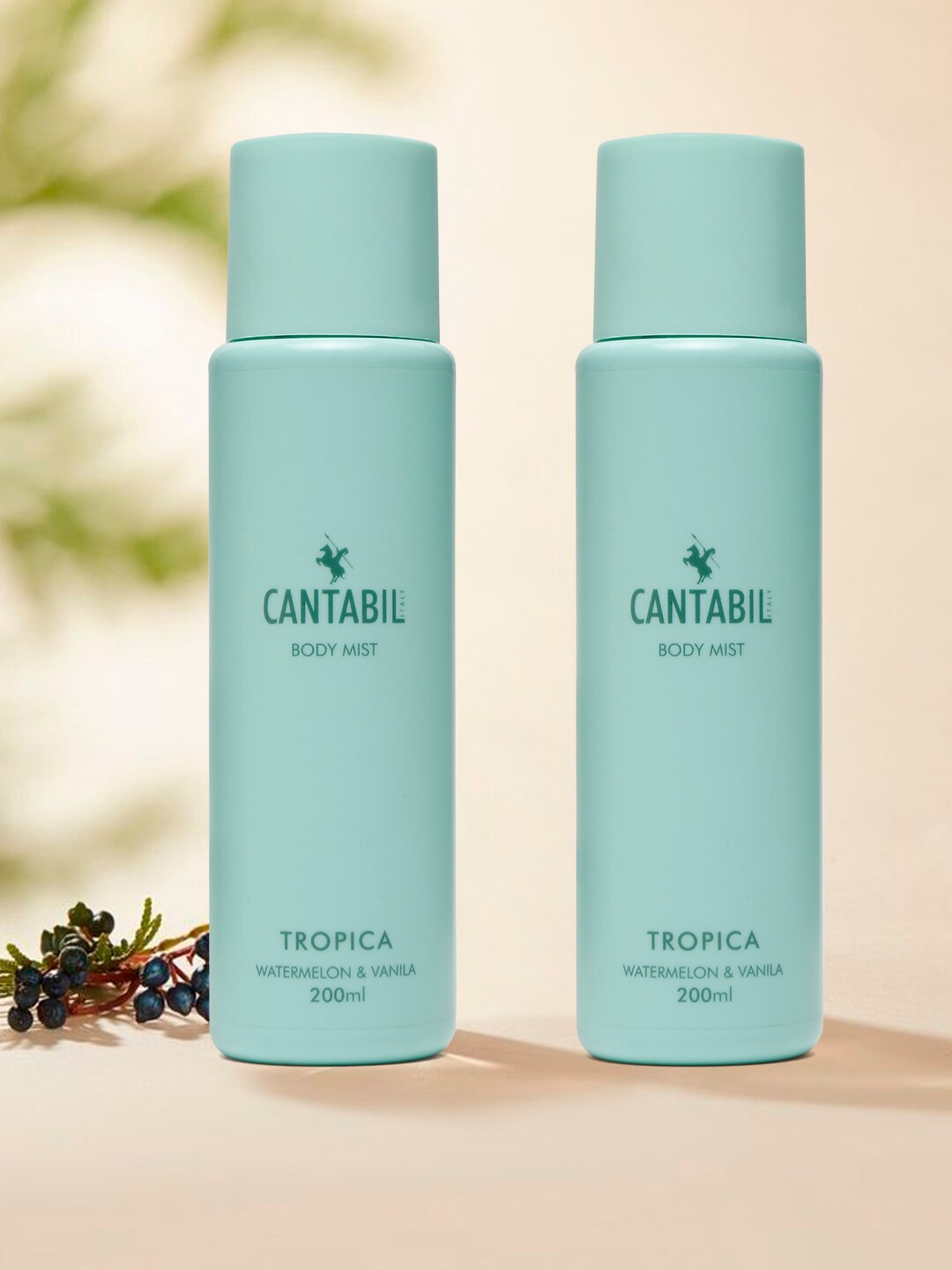 

Cantabil Set of 2 Tropica Watermelon & Vanilla Body Mist - 200ml Each, Green