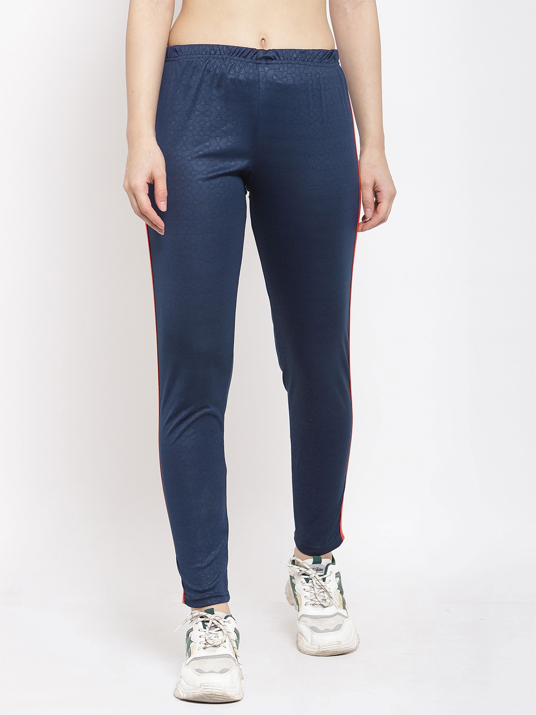 

KLOTTHE Printed Mid Rise Jeggings, Navy blue