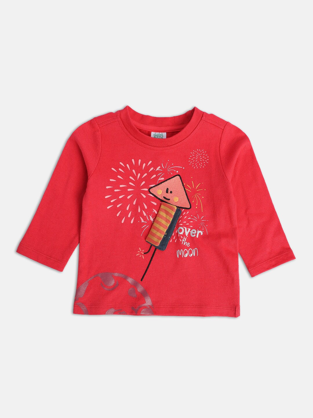 

MINI KLUB Boys Graphic Printed Pure Cotton T-shirt, Red