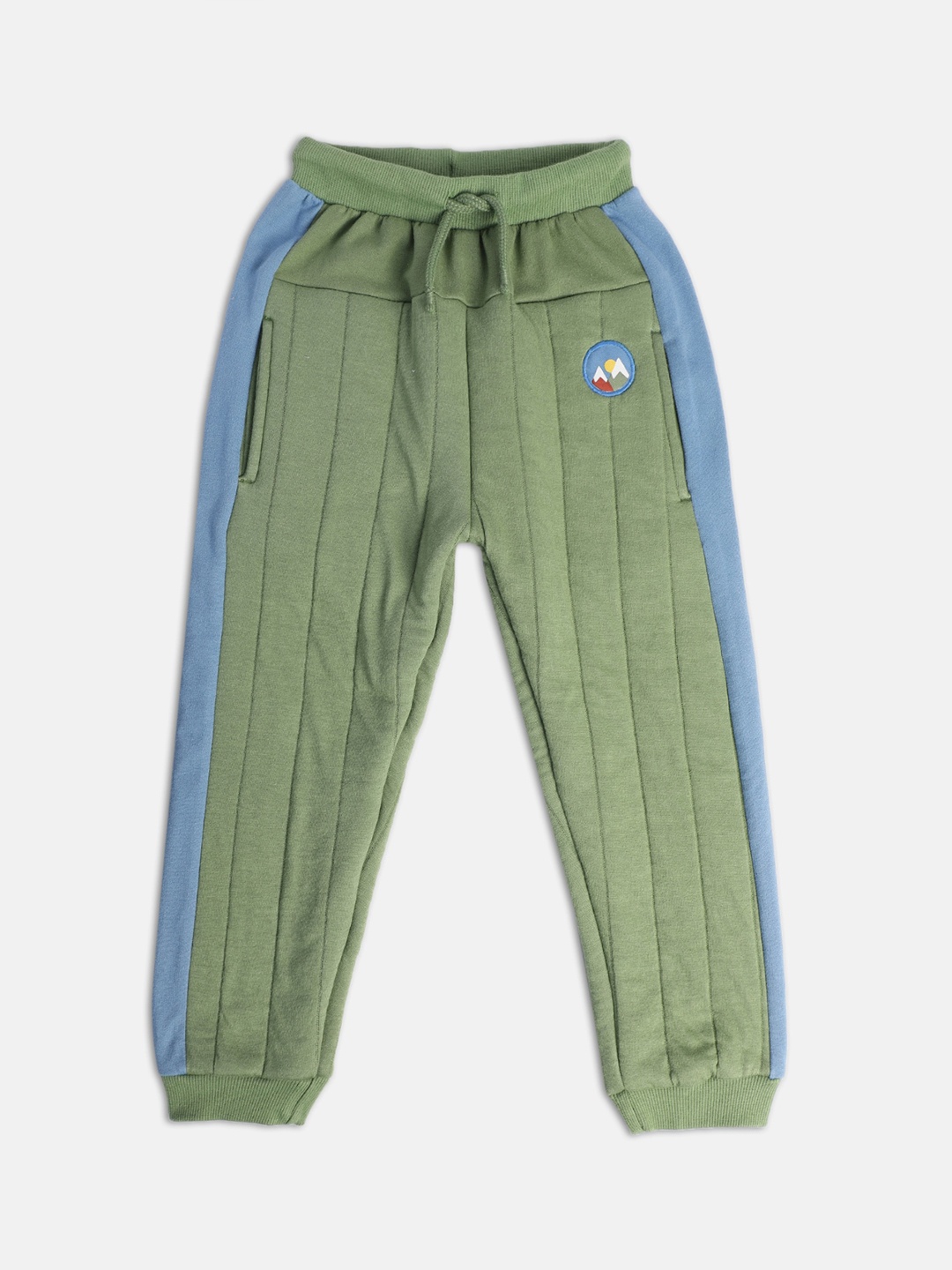 

MINI KLUB Boys Self Design Mid-Rise Regular Joggers, Green
