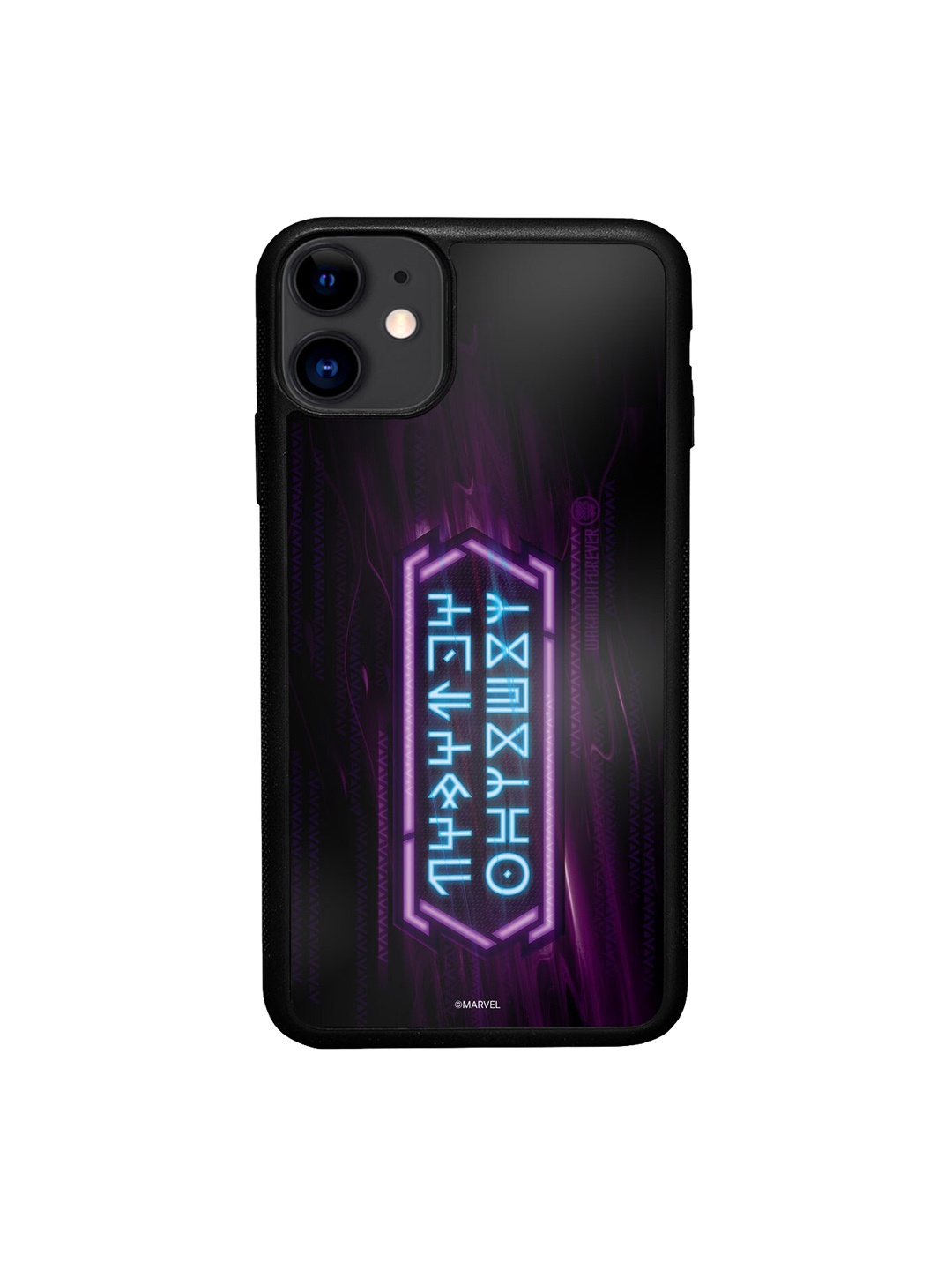 

macmerise Wakanda Forever Script Printed iPhone 11 Bumper Phone Back Cover, Black