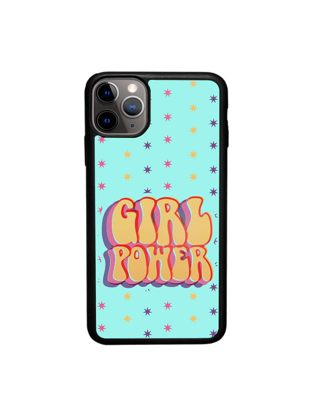

macmerise Girl Power Printed iPhone 11 Pro Bumper Case Cover, Blue
