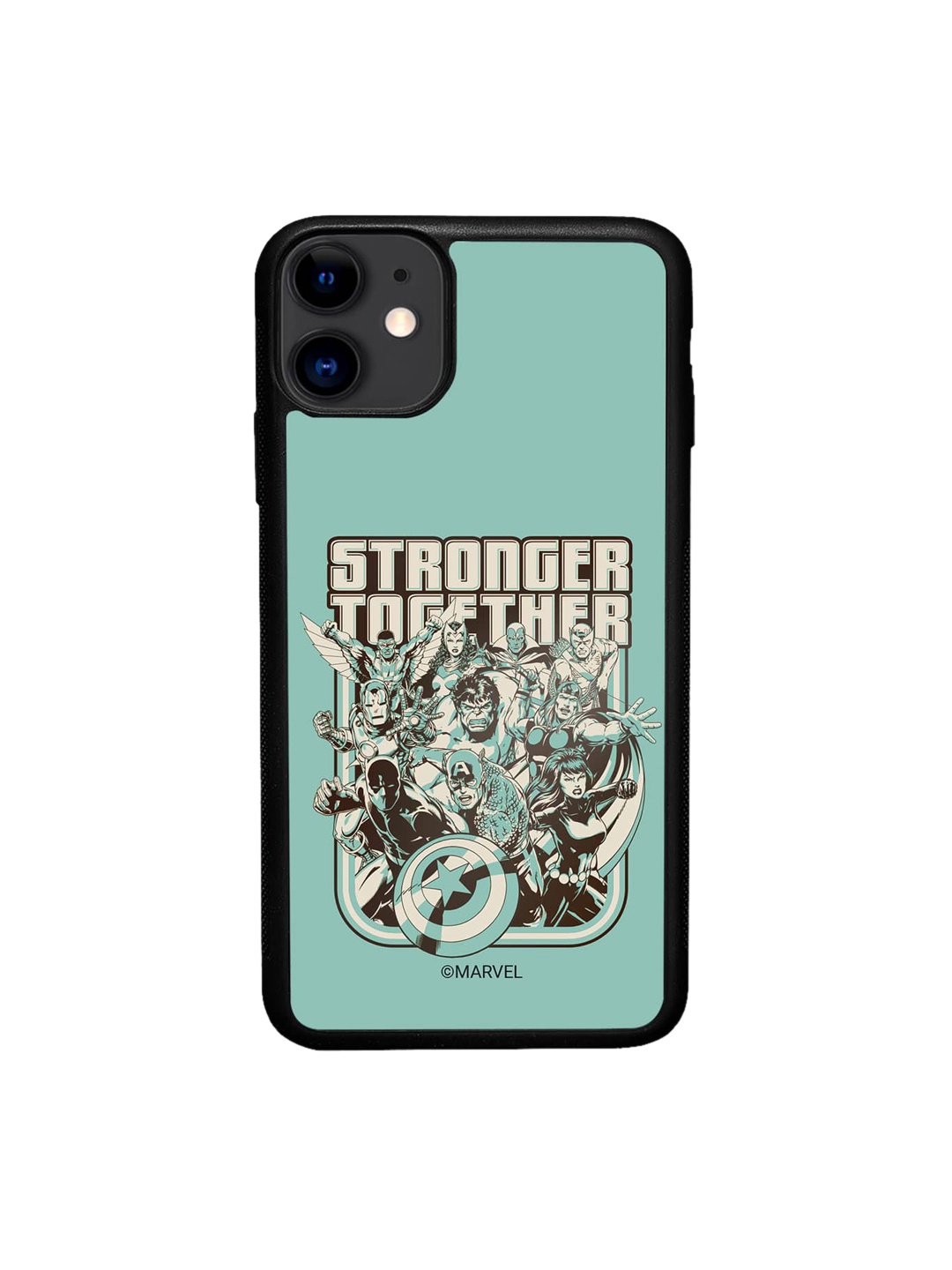 

macmerise Stronger Together Avengers Printed Sketch iPhone 11 Bumper Case, Green