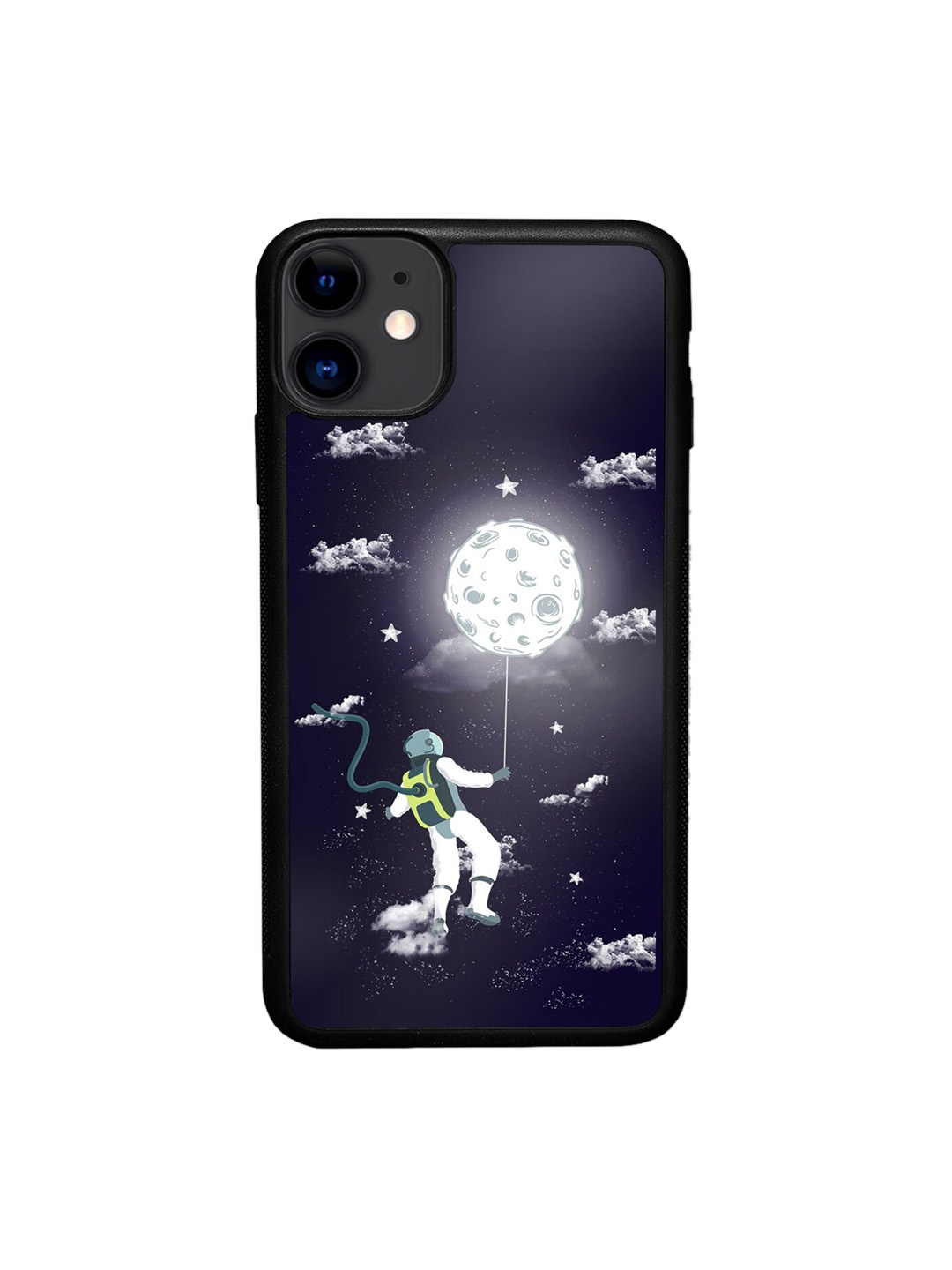 

macmerise Spaceman iPhone 11 Bumper Case Cover, Navy blue