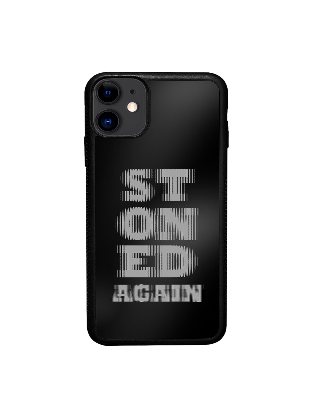 

macmerise Stoned Again Printed iPhone 11 Phone Bumper Case Cover, Black