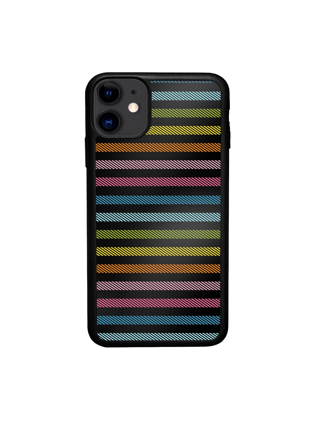 

macmerise Stripes All the Way iPhone 11 Bumper Case Cover, Black