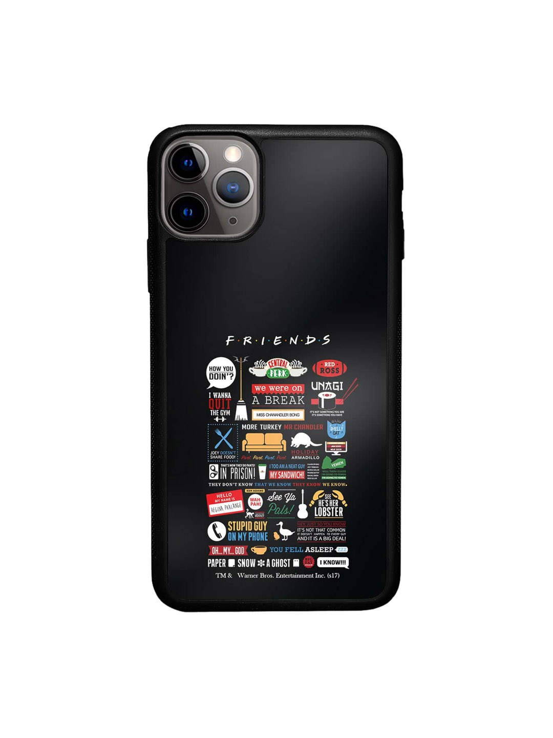 

macmerise Friends Printed iPhone 11 Pro Bumper Case Cover, Black
