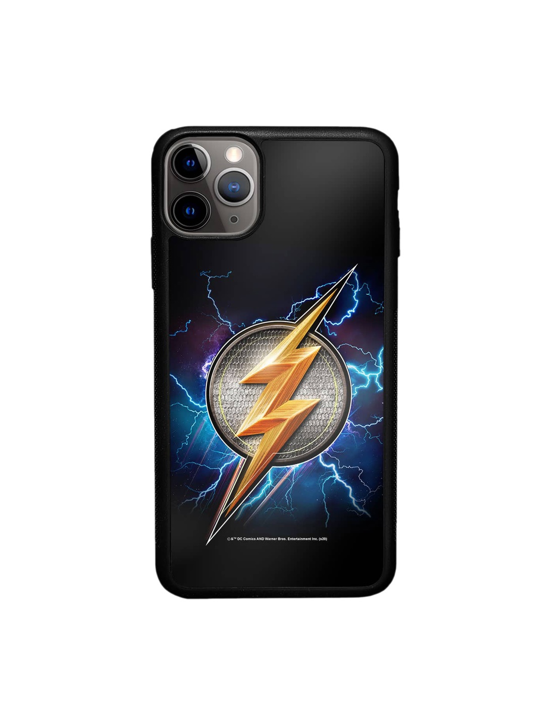 

macmerise Flash Storm Printed iPhone 11 Pro Phone Bumper Case, Black