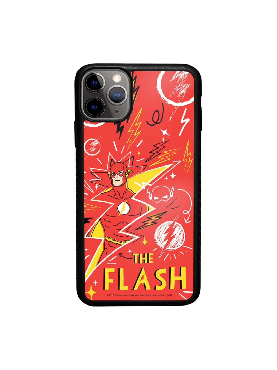 

macmerise Flash Doodle iPhone 11 Pro Bumper Case Cover, Red