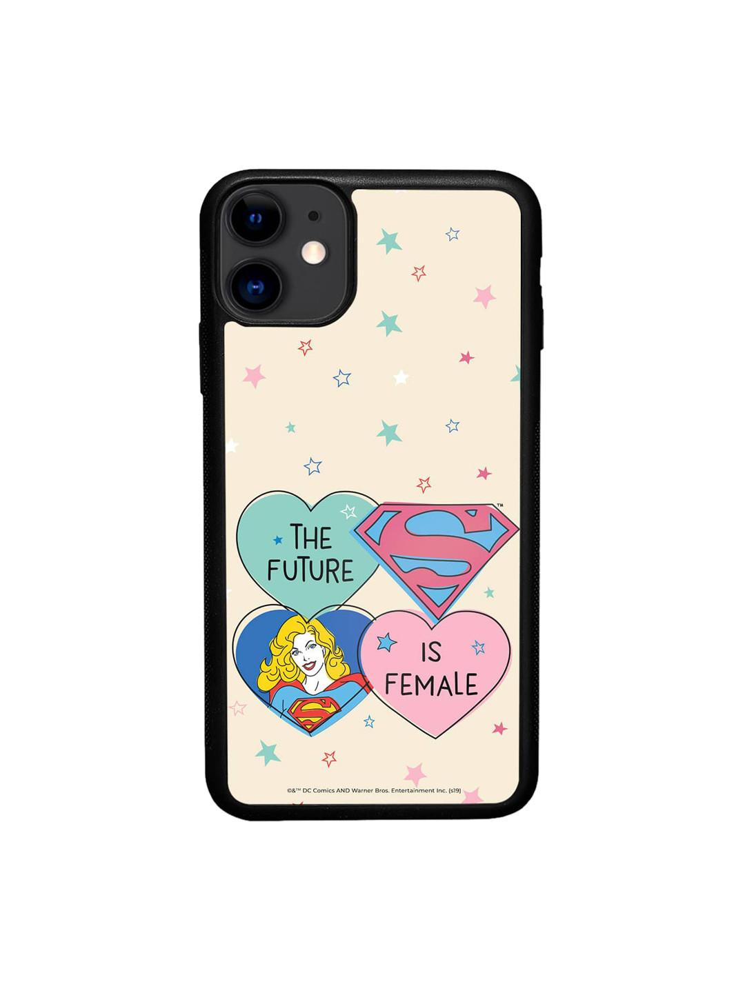 

macmerise Supergirl Future Printed iPhone 11 Phone Bumper Case Cover, Beige