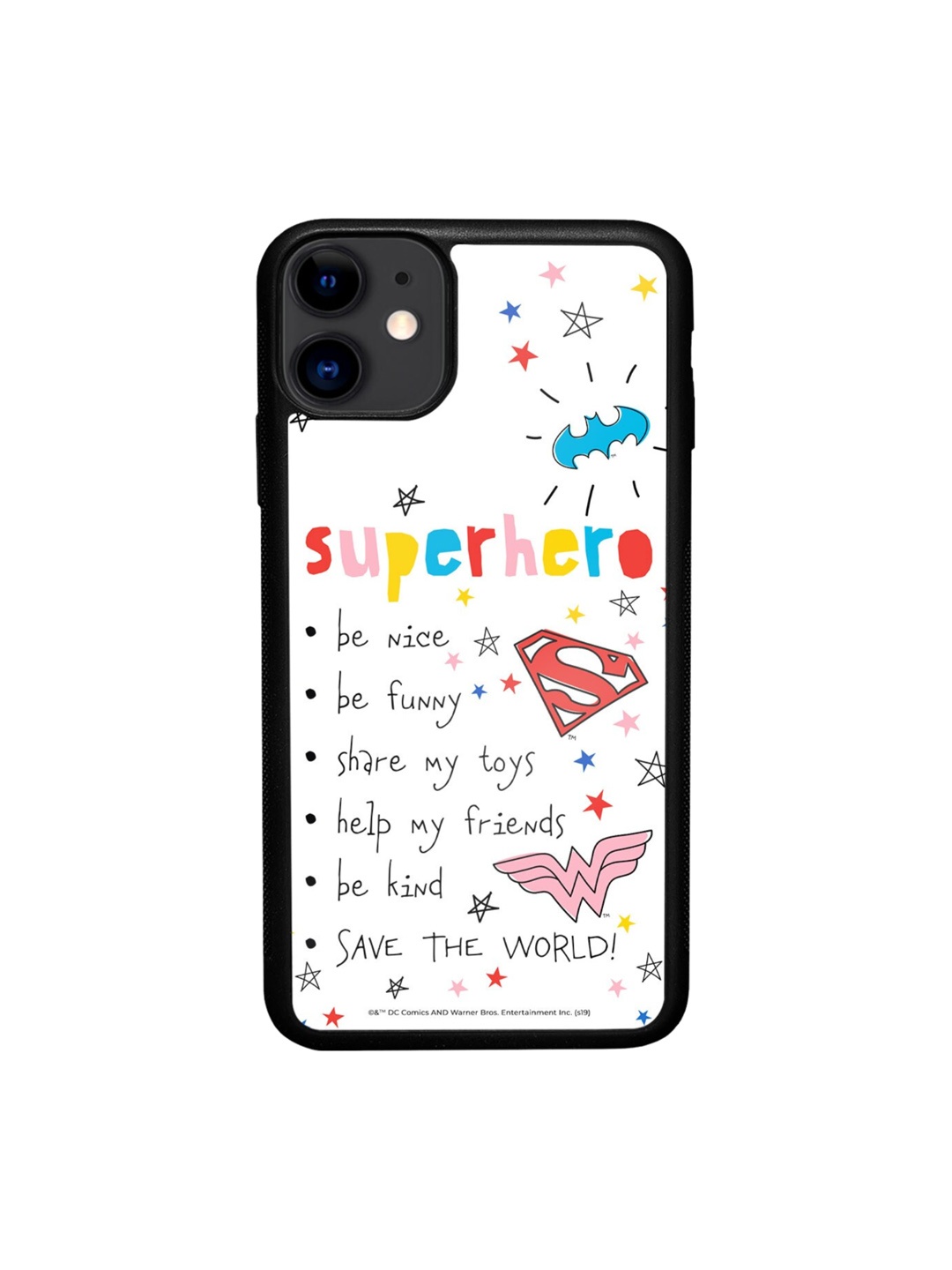 macmerise Superhero Printed iPhone 11 Bumper Case Cover, White
