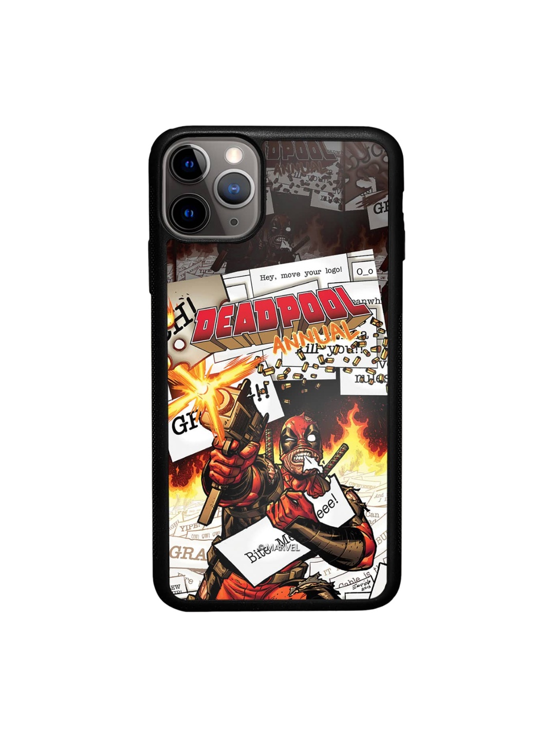 

macmerise Comic Deadpool iPhone 11 Pro Bumper Case Cover, Black