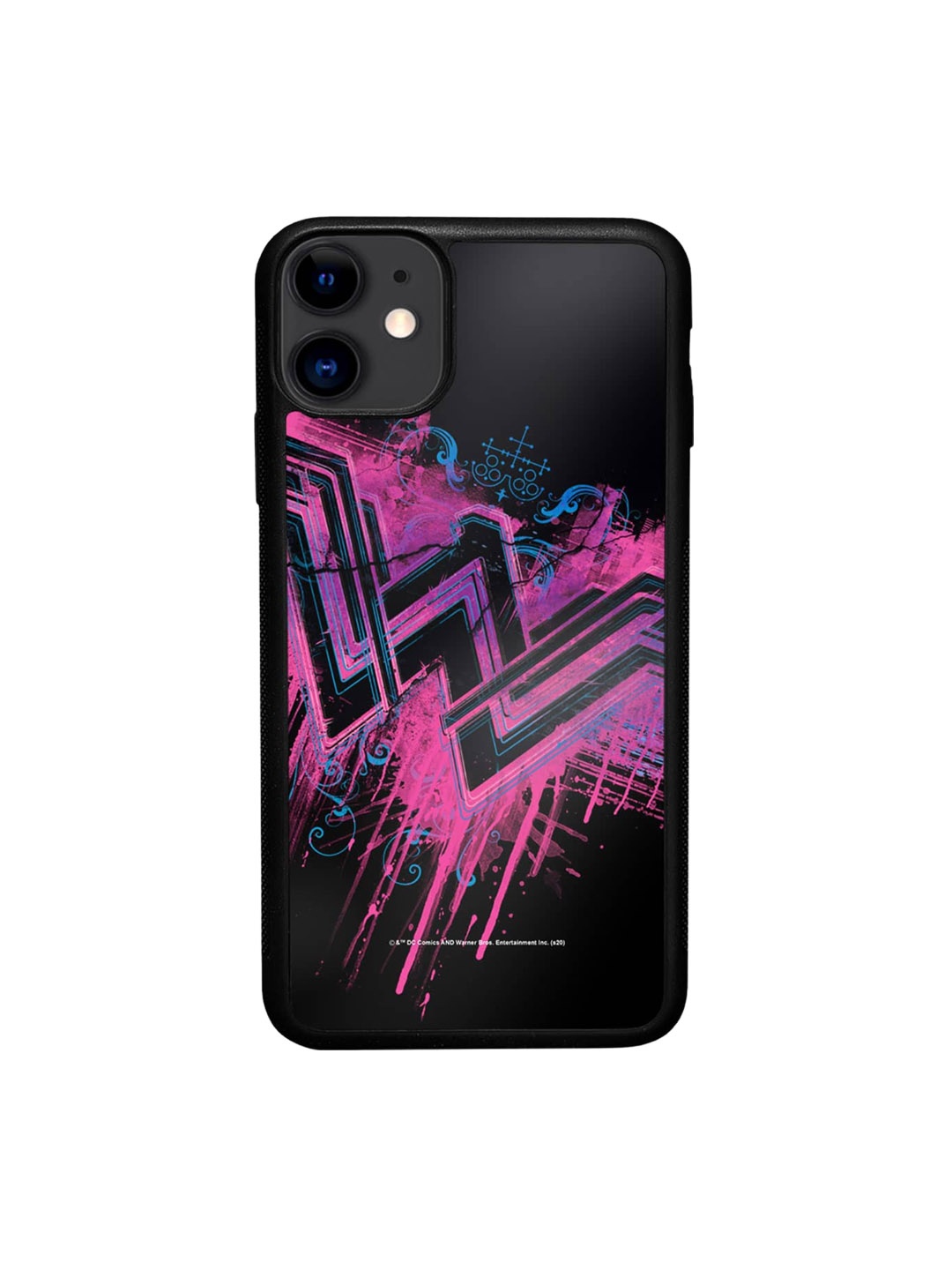 

macmerise Wonder Woman Splatter Printed iPhone 11 Bumper Case Cover, Black