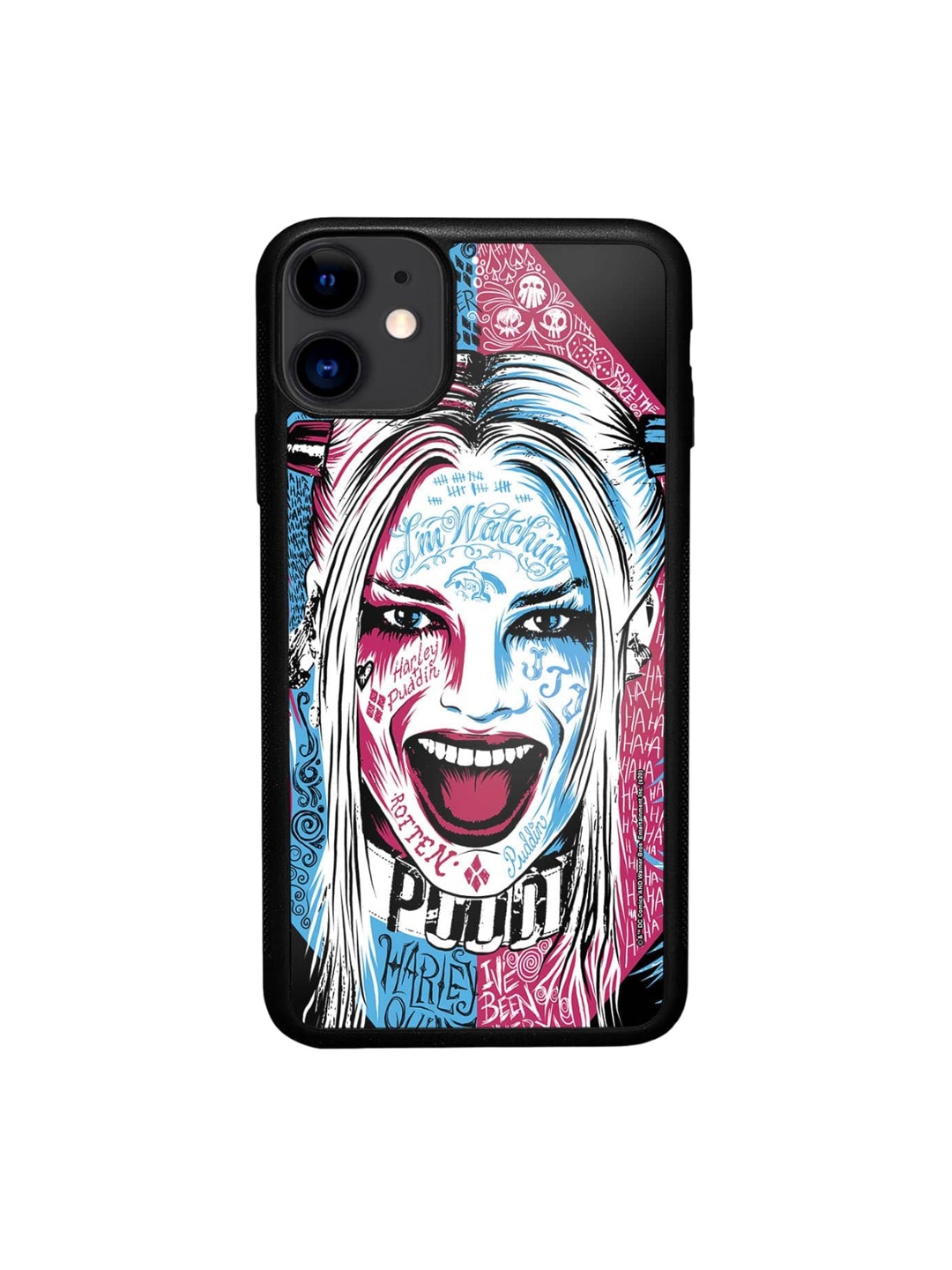 

macmerise Wicked Harley Quinn iPhone 11 Bumper Case Cover, Black