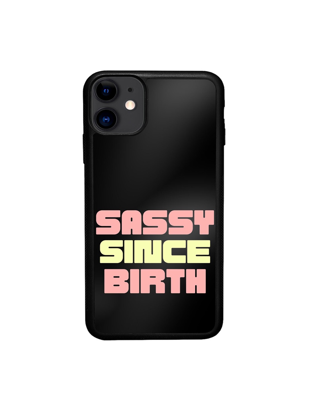 

macmerise Sassy Since Birth Printed iPhone 11 Phone Bumper Case Cover, Black