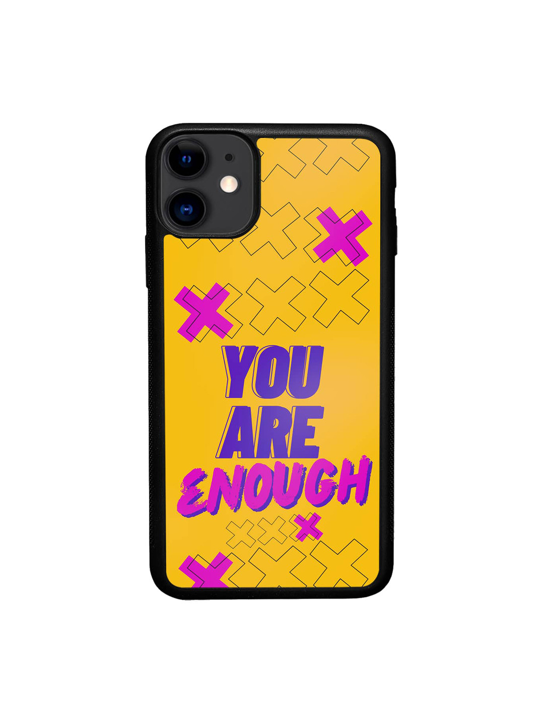 

macmerise You are enough Printed Glossy Finish iPhone 11 Bumper Case Cover, Yellow