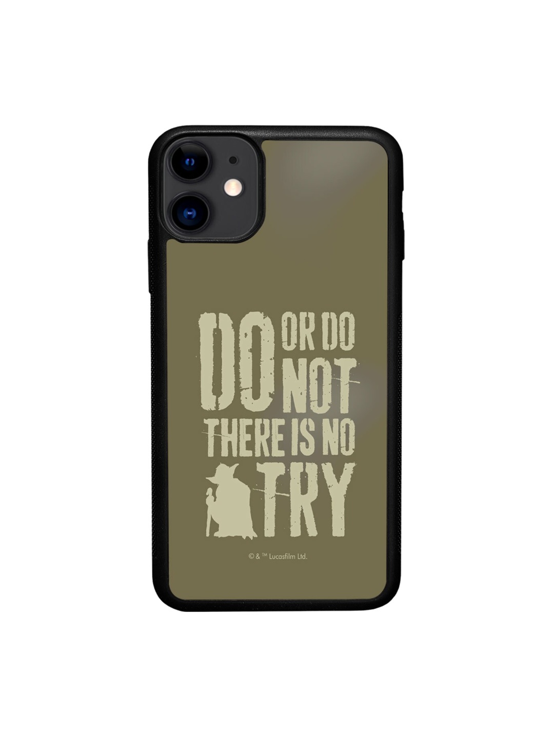 

macmerise Yoda Theory Typographic Printed iPhone 11 Phone Bumper Case, Olive