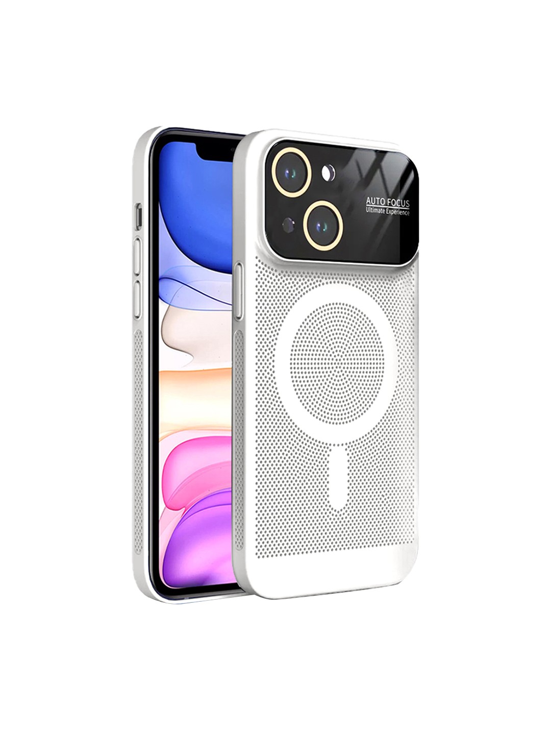 

Karwan iPhone 14 Plus Lens Dotcash Back Case & Covers Compatible, White