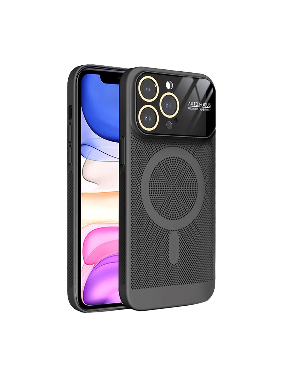

Karwan Geometric Printed iPhone 13 Pro Phone Back Case, Black