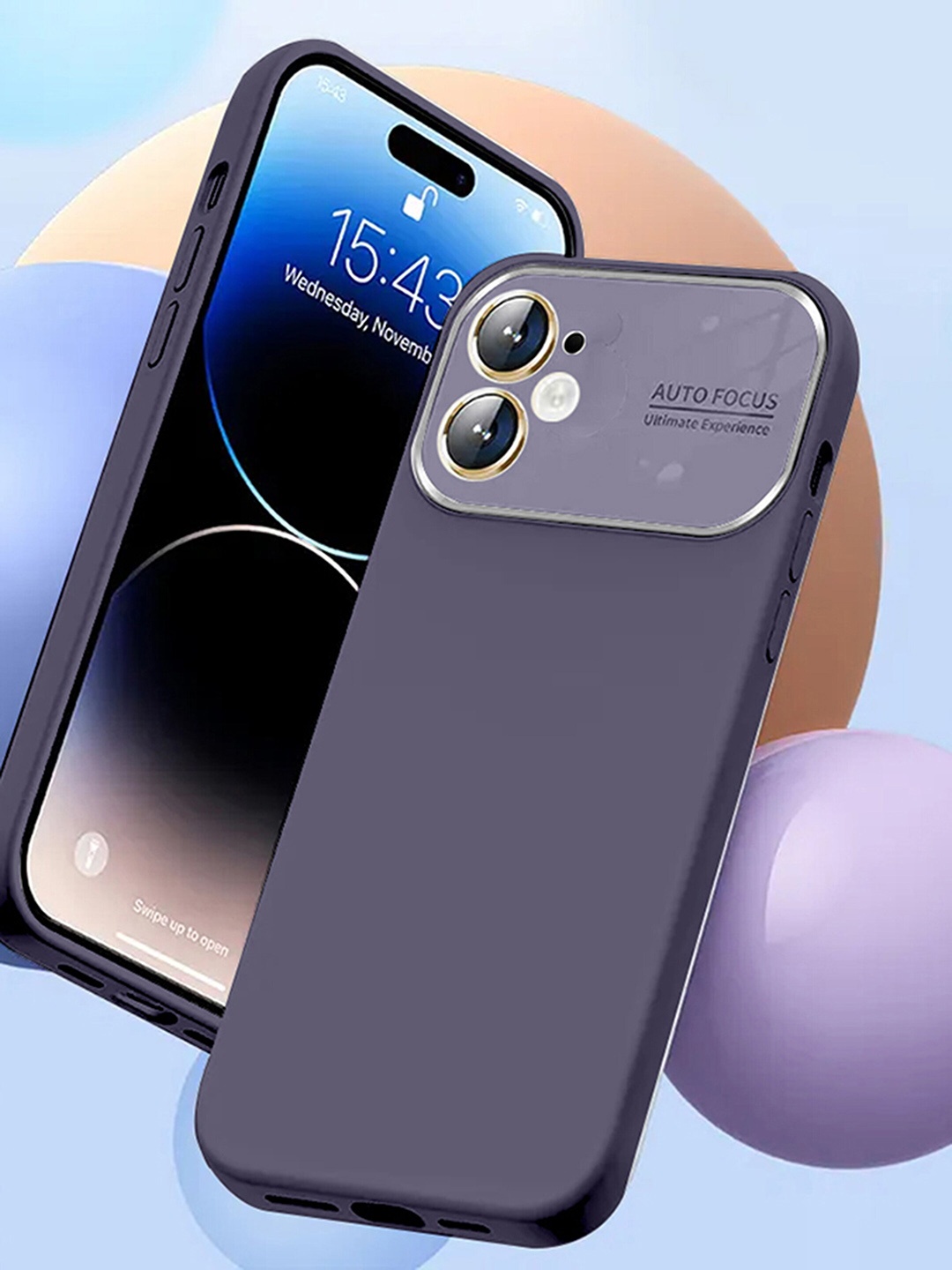

Karwan Heat Sink Lens Back Case and Cover Compatible For iPhone 12, Purple