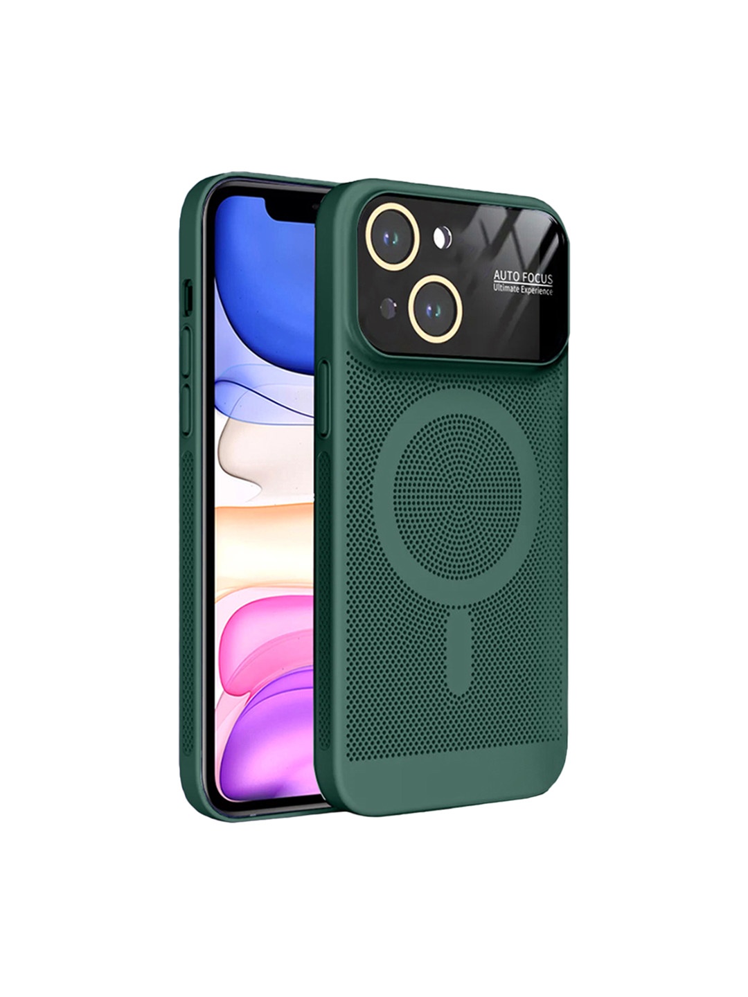 

Karwan Lens Dotcash iPhone 13 Back Case Cover, Green